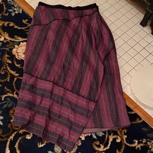 Per Se Asymmetrical Skirt in multicolor - berry pink, black, aqua - worn once